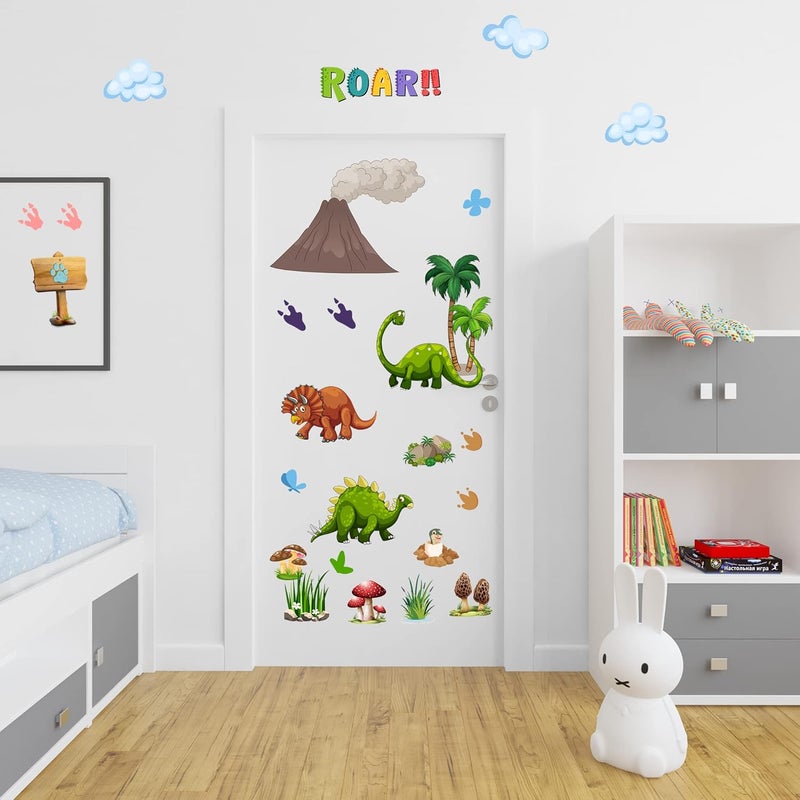 Robmoda Glow in The Dark Dinosaur Wall Decals Stickers, Removable Footprints Dino Stickers for Ceiling, Jungle Wall Decor for Nursery, Decoration Classroom Gift for Boy Toddlers - Image 4